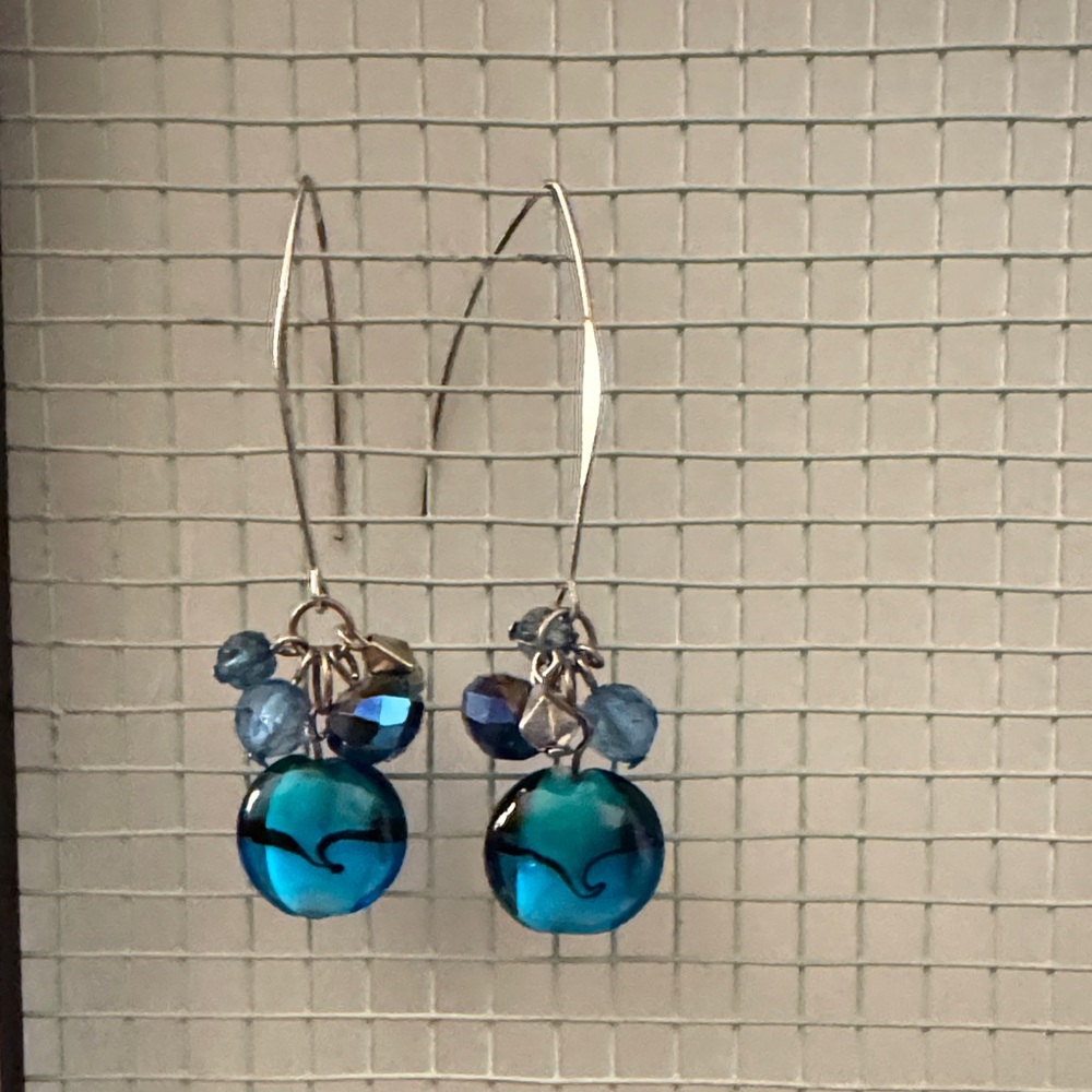 Elegant Blue Dangle Earrings